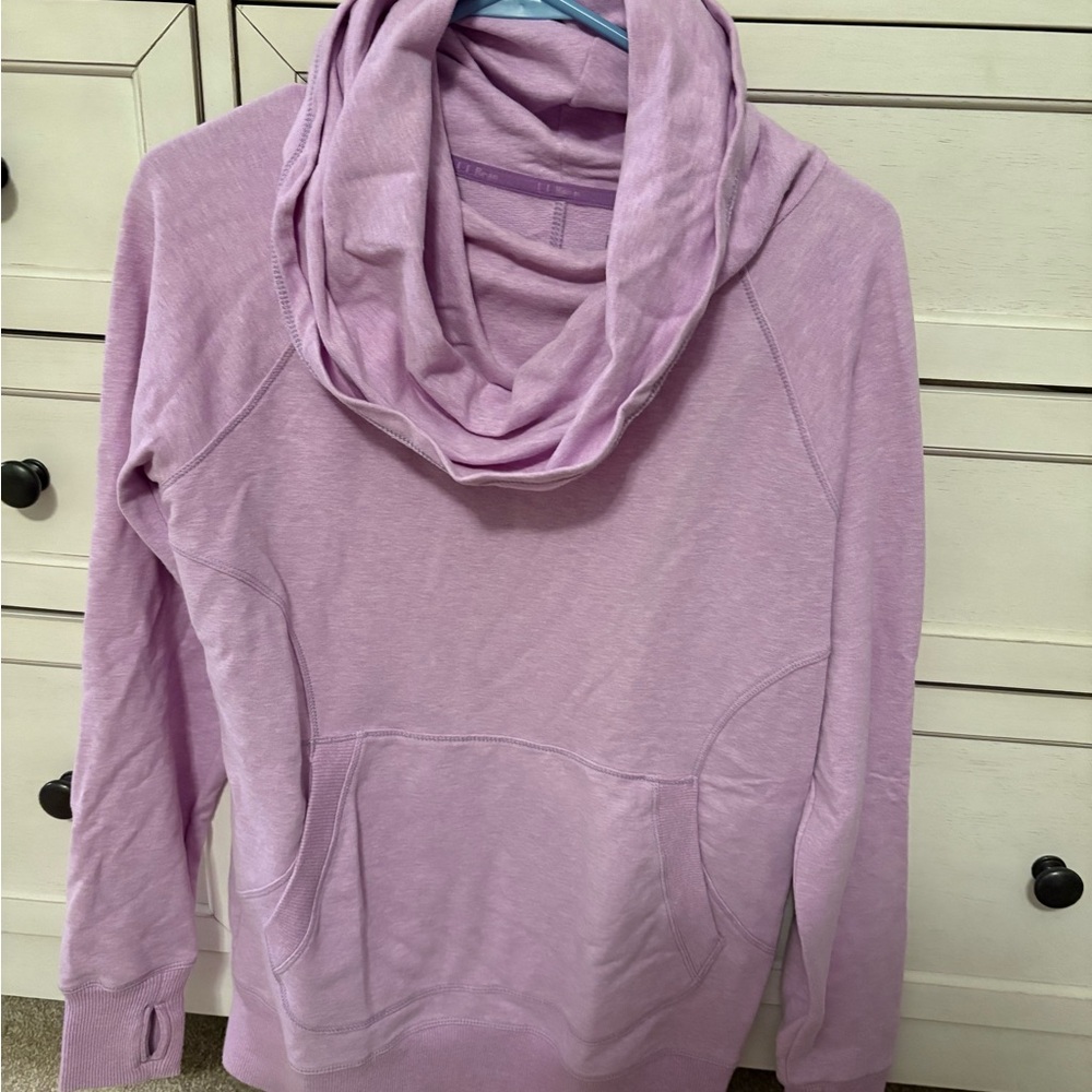 Women’s L.L. Bean Cozy Pullover Light Purple Cowl Neck Top